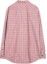 Lookbook Bottega Veneta Kemeja Lengan Panjang Berkolar Kotak Warna Merah Jambu Muda 813140V4XB05008