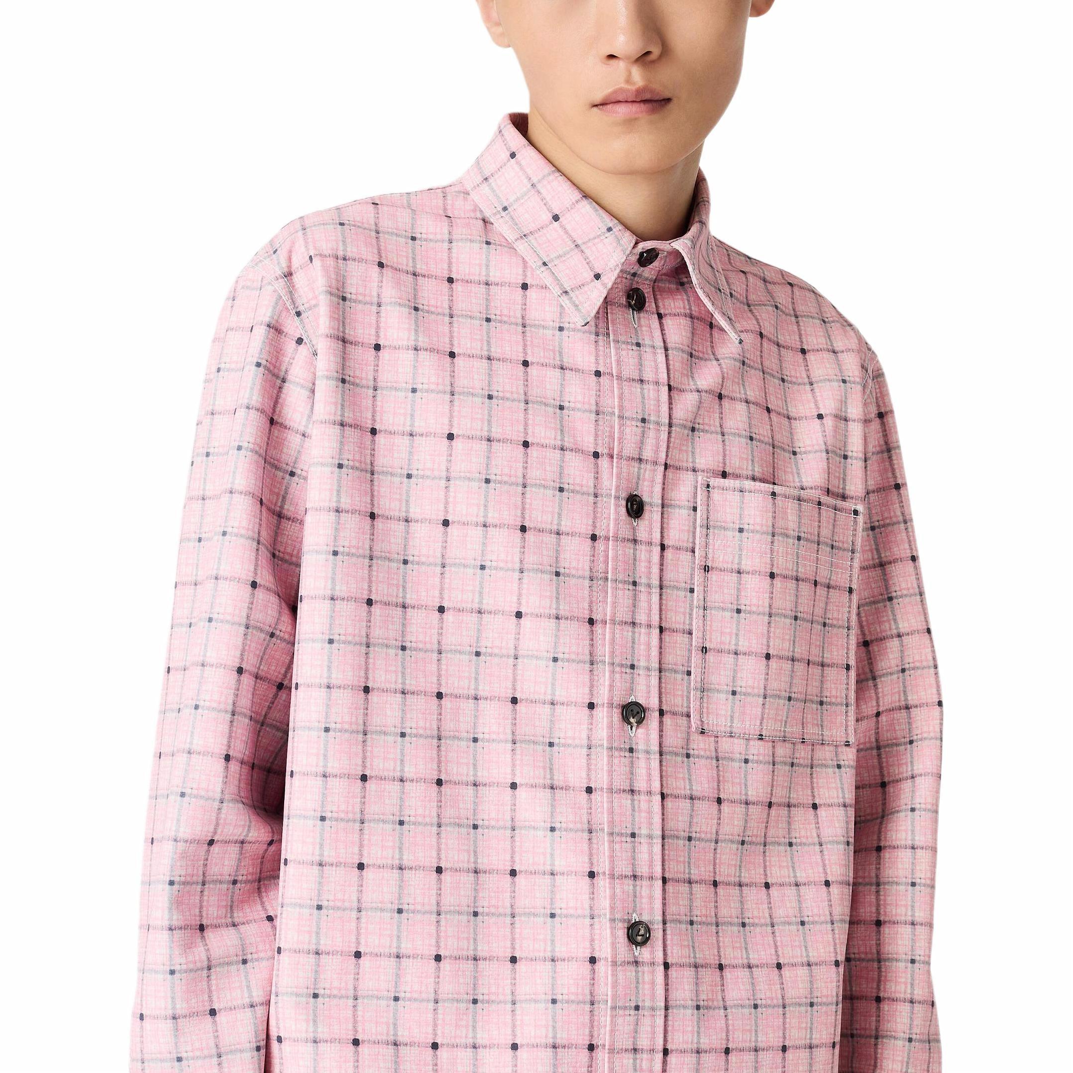 Sizing 보테가 베네타 체크 포인트 칼라 긴팔 셔츠 라이트 핑크 813140V4XB05008