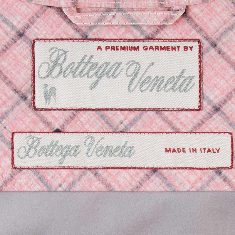 Cheap 보테가 베네타 체크 포인트 칼라 긴팔 셔츠 라이트 핑크 813140V4XB05008
