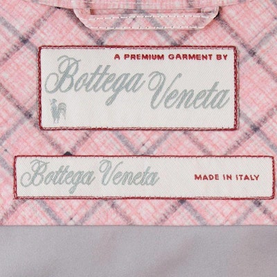 Bottega Veneta Kemeja Lengan Panjang Berkolar Kotak Warna Merah Jambu Muda 813140V4XB05008 Cheap Bottega Veneta Kemeja Lengan Panjang Berkolar Kotak Warna Merah Jambu Muda 813140V4XB05008