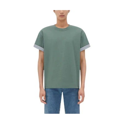 Bottega Veneta Green Solid Crewneck Slim Fit Short Sleeve T-Shirt. 754683V39G03099