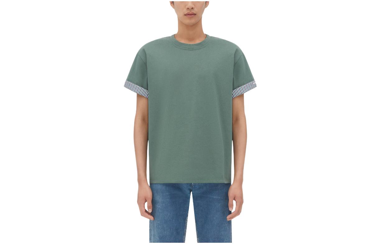 Bottega Veneta  Green Solid Crewneck Slim Fit Short Sleeve T-Shirt. 754683V39G03099 圖 2