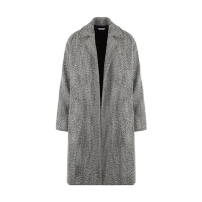 Bottega Veneta Grey Solid Color Long Sleeve Straight Coat Jacket. 748804V34P01069