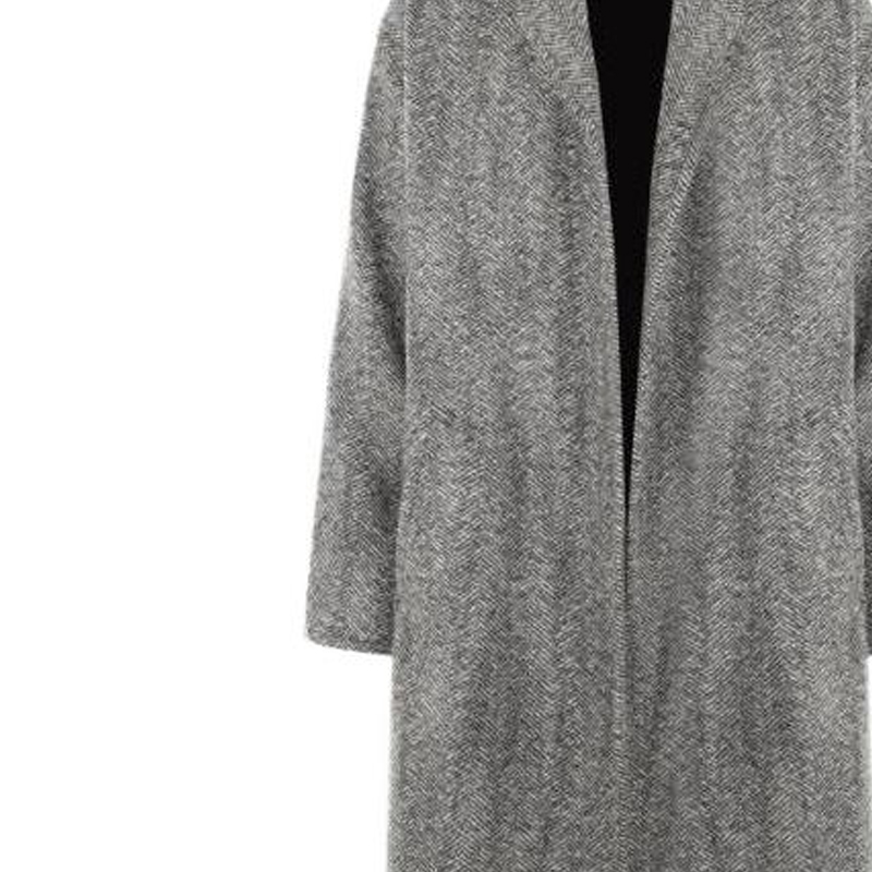 Sizing 葆蝶家 灰色純色長袖直筒大衣外套 748804V34P01069