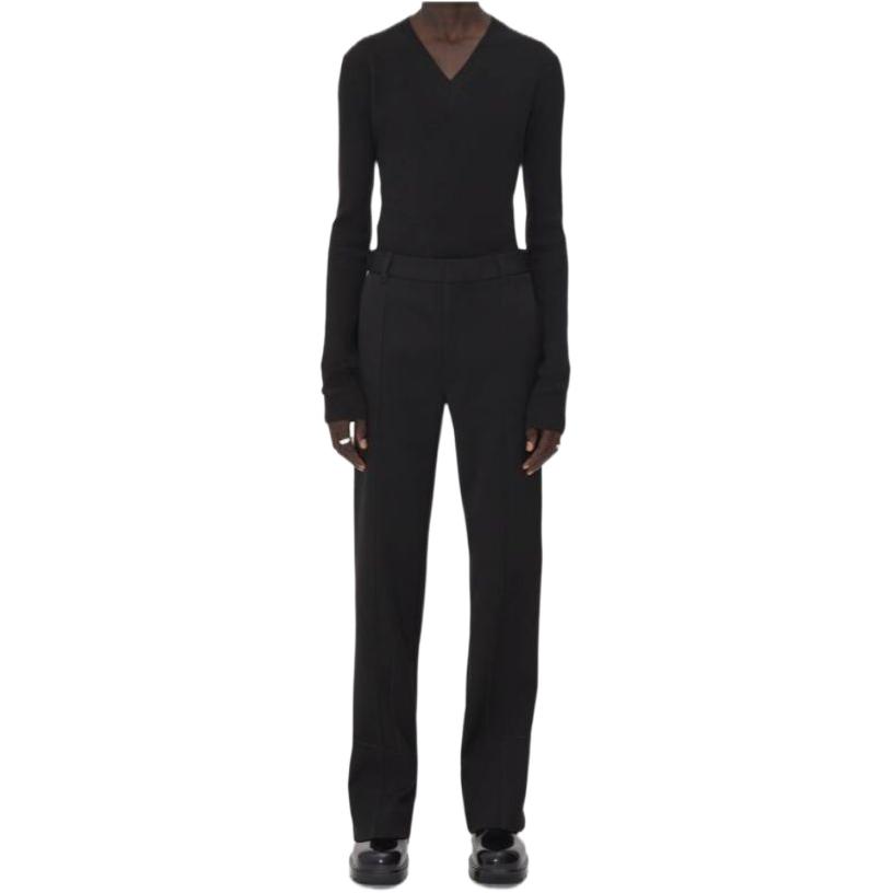 Bottega Veneta  High-Waisted Zip Long Denim Jeans Solid Color 682351V0IV1000