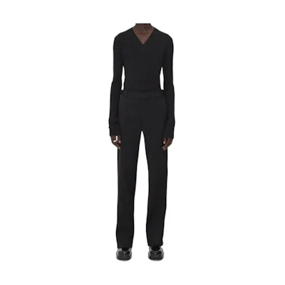 Bottega Veneta High-Waisted Zip Long Denim Jeans Solid Color 682351V0IV1000