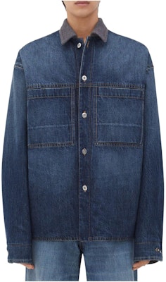 Bottega Veneta Indigo Jaket Boleh Balik Dua Muka Solid. 771891V3NB04563 Order Bottega Veneta Indigo Jaket Boleh Balik Dua Muka Solid. 771891V3NB04563