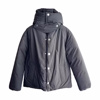 Bottega Veneta Solid Color Hooded Cotton Jacket Dark Gray. 690760V1LE0