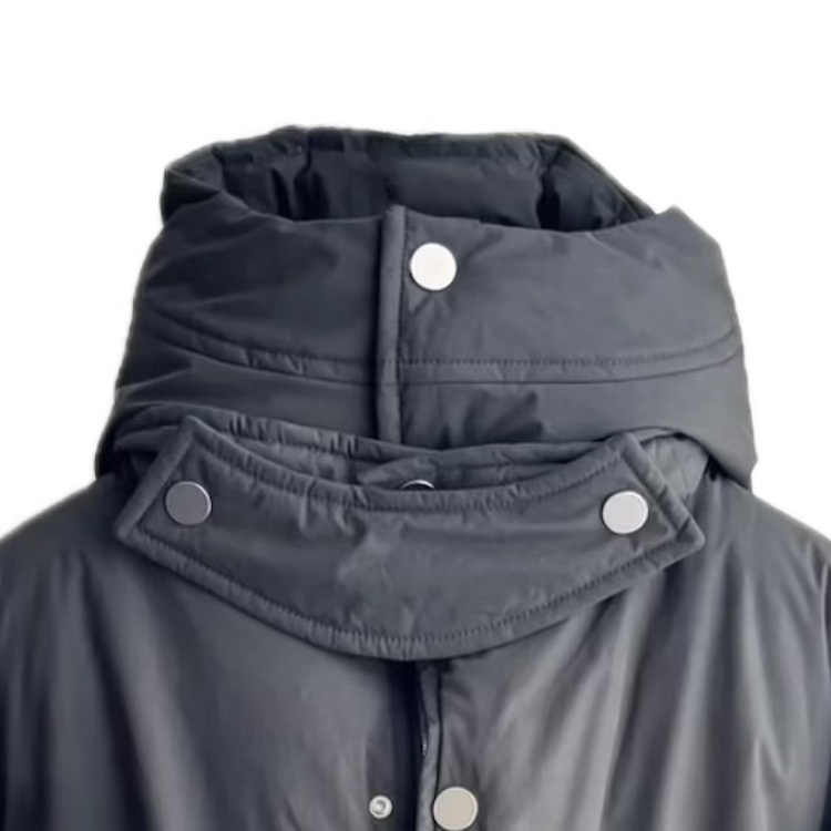 Lookbook Chaqueta con Capucha de Algodón Color Sólido Bottega Veneta Gris Oscuro. 690760V1LE0