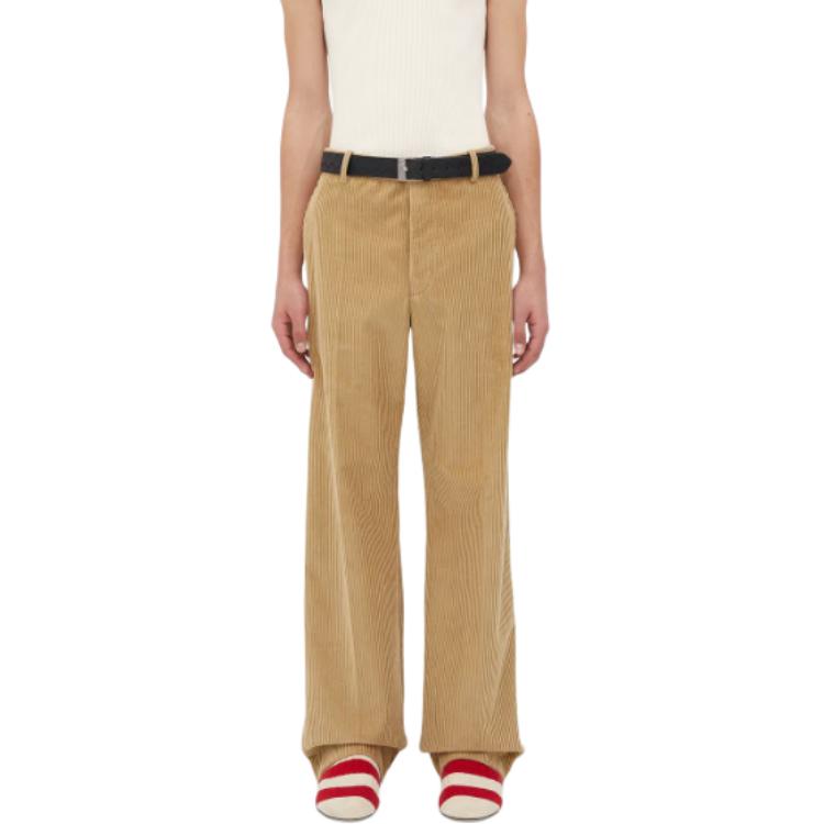 Bottega Veneta  Solid Color Mid-Rise Relaxed Pants Light Oak. 793792V4CY01434