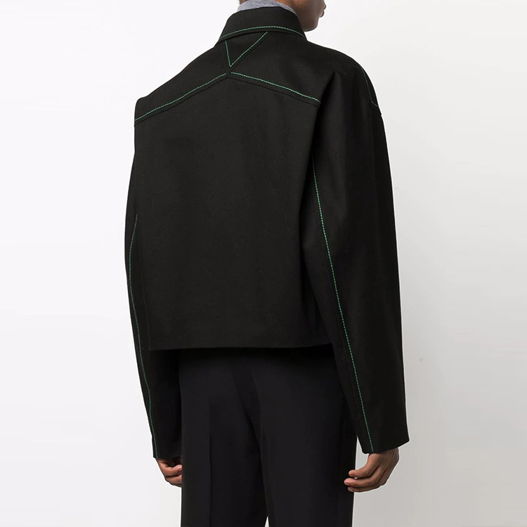 Shop Bottega Veneta 單色拉鍊腰部夾克 黑色 692119VF4T01000