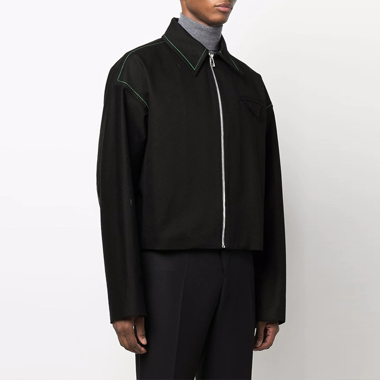 Purchase Bottega Veneta 單色拉鍊腰部夾克 黑色 692119VF4T01000
