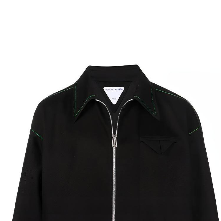 Sizing Bottega Veneta 單色拉鍊腰部夾克 黑色 692119VF4T01000