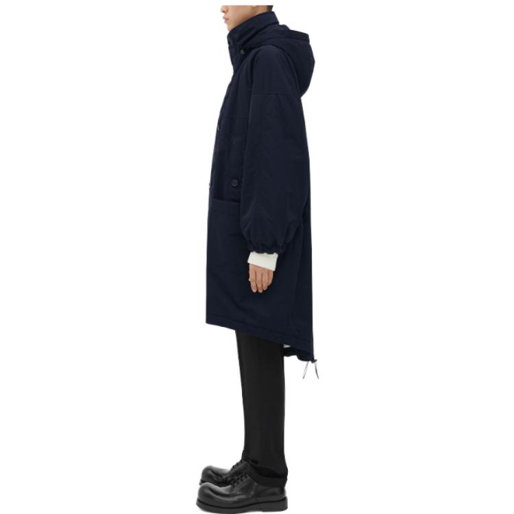 Bottega Veneta  Solid Navy Blue Hooded Long Sleeve Parka Coat. 752734VF4K04030 圖 4