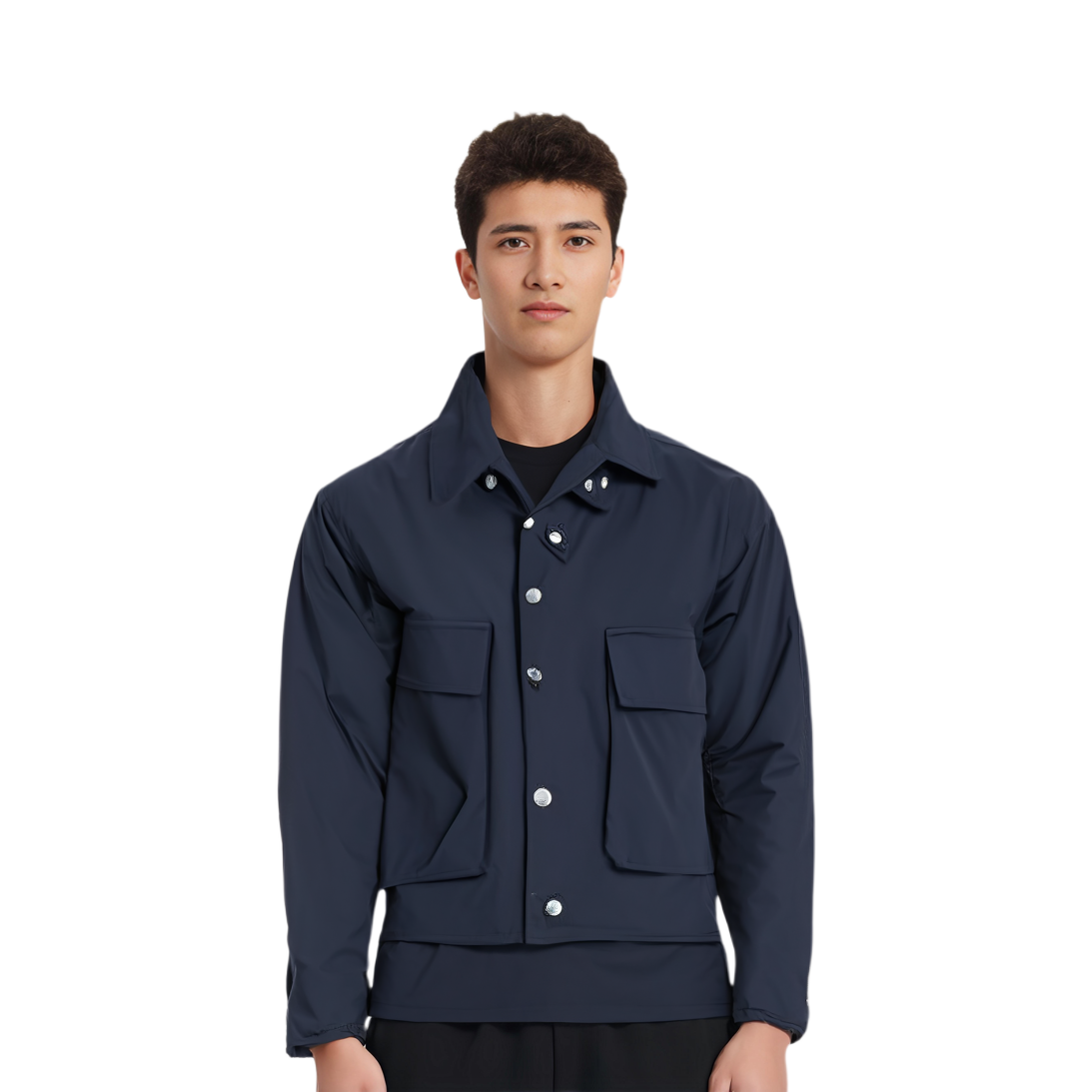 Shop Chaqueta Corta Azul Marino Sólido Bottega Veneta con Cuello Levantado. 794066V4CS04246