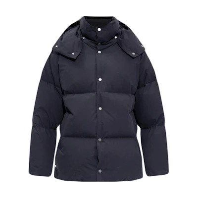 Bottega Veneta Solid Navy Blue Single-Breasted Casual Jacket. 708162V1LE01000