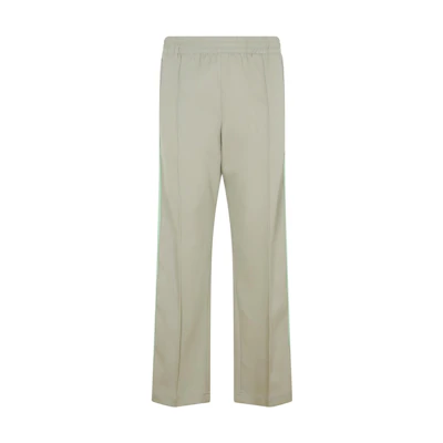 Bottega Veneta Solid Slim Elastic Waist Straight Pants Gray Green. 709403V19M03008