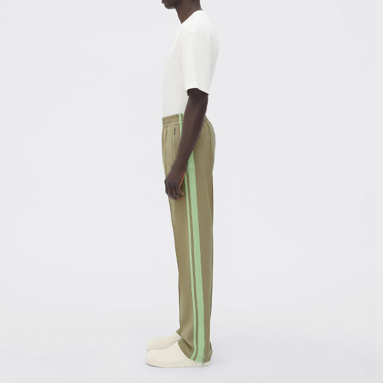 Purchase Bottega Veneta  Solid Slim Elastic Waist Straight Pants Gray Green. 709403V19M03008