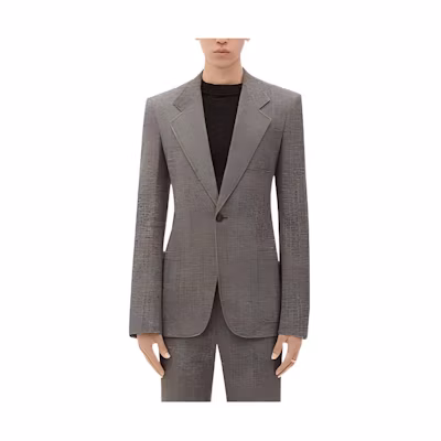 Bottega Veneta SS23 Slim Fit Single-Button Blazer Grey 752524V36C02515