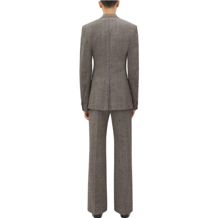 Shop Bottega Veneta 2023春夏灰色修身單扣西裝外套 752524V36C02515