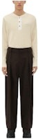 Bottega Veneta Wide-Leg High-Waist Casual Pants Brown Solid Color. 759372V3FD02078 Bottega Veneta Wide-Leg High-Waist Casual Pants Brown Solid Color. 759372V3FD02078