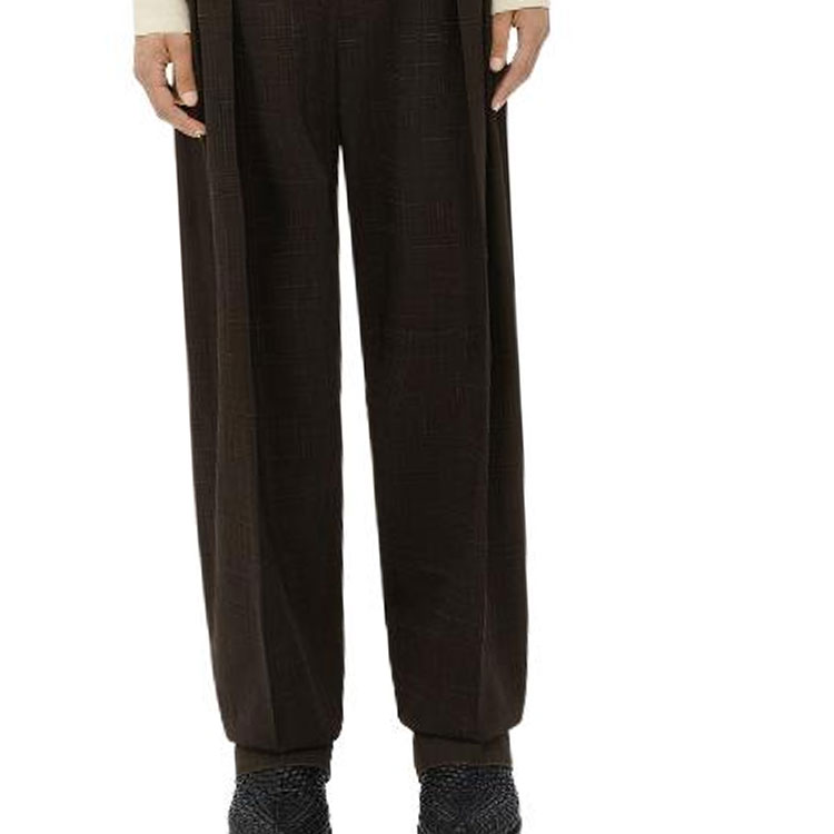 Purchase Bottega Veneta 寬腿高腰休閒長褲 棕色純色設計 759372V3FD02078