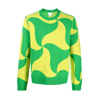 Bottega Veneta Abstract Print Green Wool Sweater FW22 Collection 692462V1T907072