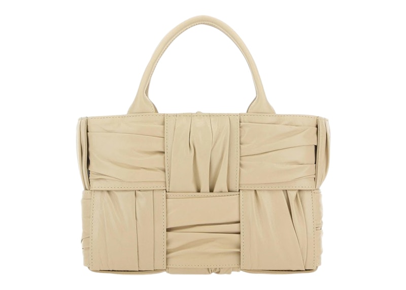 Bottega Veneta Arco Tote Bag Mini Foulard Intrecciato Porridge