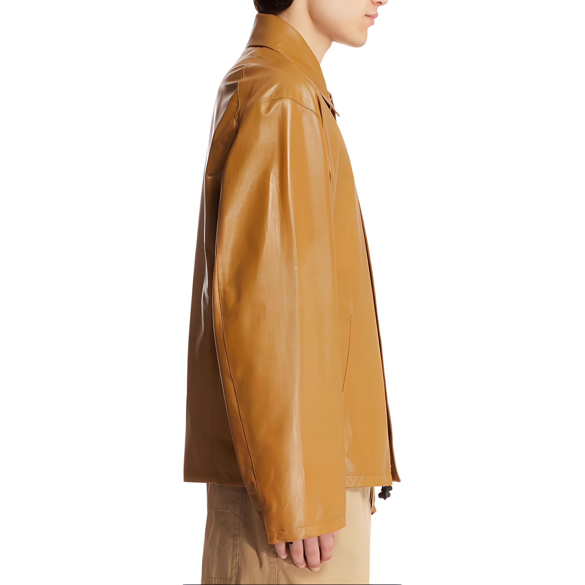 Shop Bottega Veneta 米色寬鬆長袖外套襯衫 793728V4E307728