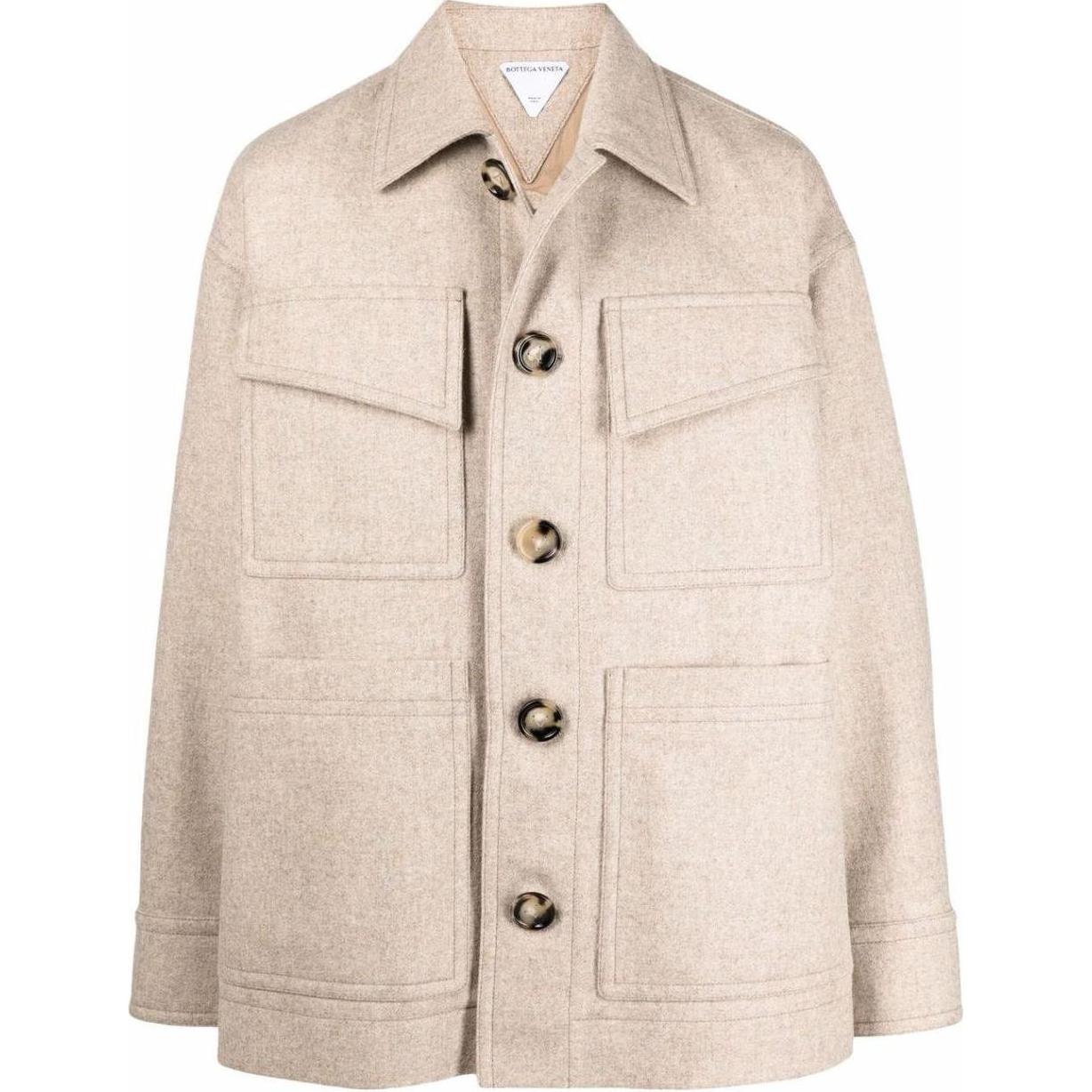 Bottega Veneta Beige Solid Color Casual Long-Sleeve Jacket 659450-V0YO0-8991