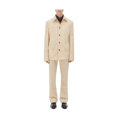 Bottega Veneta Beige Twill Notched Lapel Single-Breasted Jacket 801131V4N801981