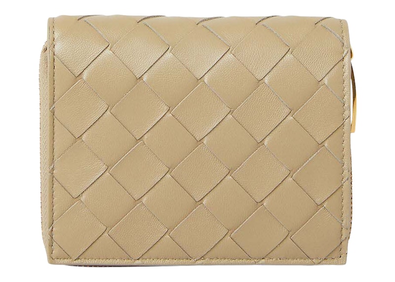 Bottega Veneta Bi-Fold Intrecciato Wallet Taupe