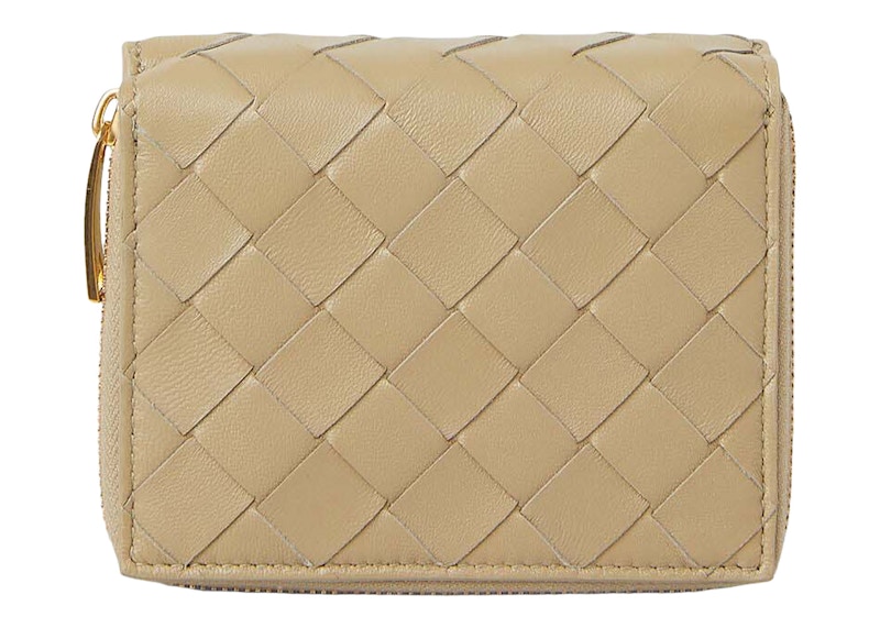 Order 葆蝶家Taupe色双折编织钱包