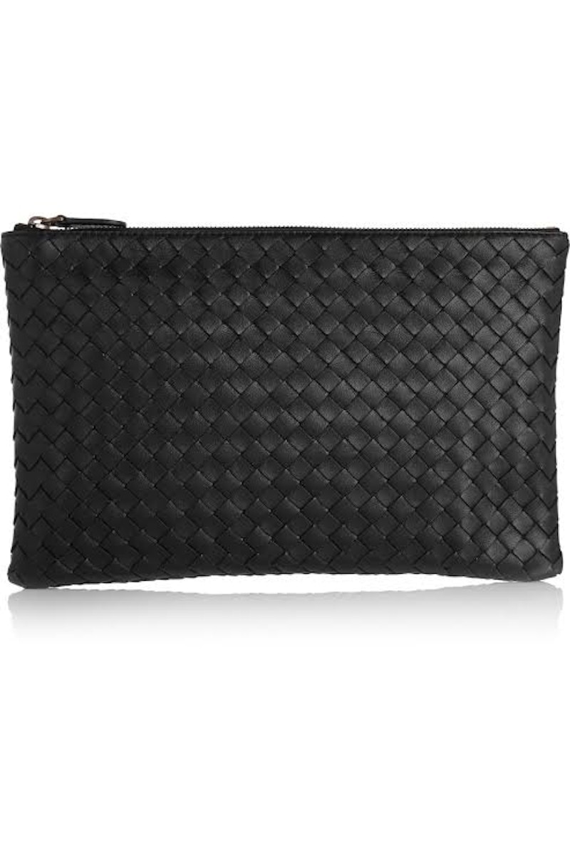 Bottega Veneta Biletto Pouch Nappa Intrecciato Lambskin Medium Nero