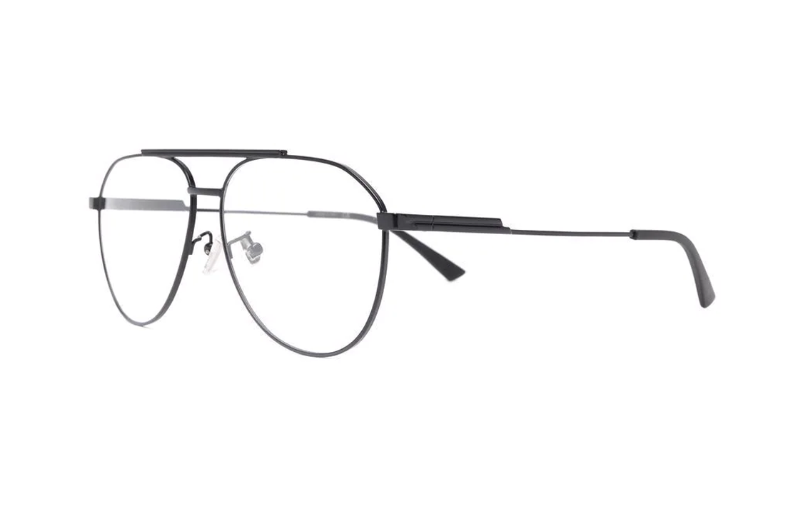 Bottega Veneta Black Aviator Sunglasses Unisex Alloy Frame Elegant Design BV1158O001