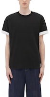 Bottega Veneta Black FW22 Solid Striped Trim Crewneck T-Shirt 661788V16E01041 Bottega Veneta Black FW22 Solid Striped Trim Crewneck T-Shirt 661788V16E01041