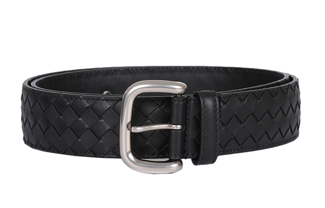 Order Bottega Veneta 黑色皮革腰帶，寬4公分 173784-V465V-1000