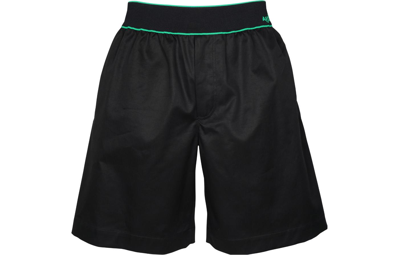 Bottega Veneta Black Logo Embroidered Straight Shorts SS22 702097V1J101000