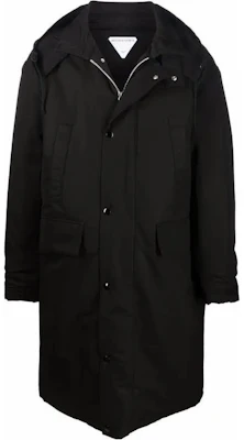 Bottega Veneta Black Long Jacket with Detachable Hood 663291V0FJ01000 Buy Bottega Veneta Black Long Jacket with Detachable Hood 663291V0FJ01000