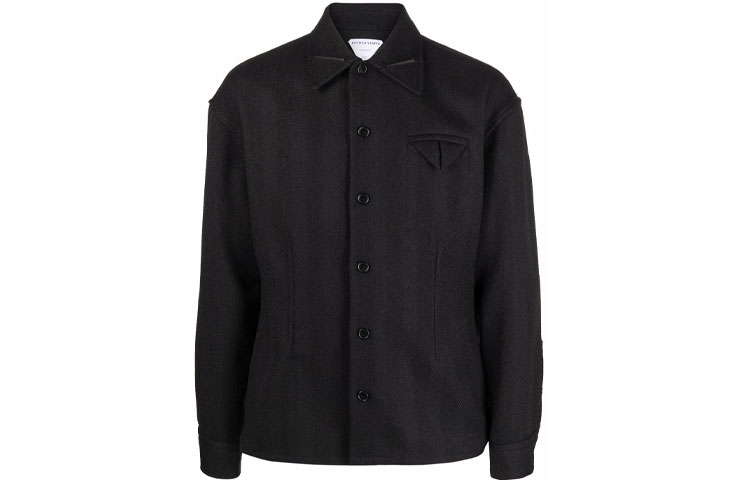 Bottega Veneta Black Pointed Collar Long Sleeve Jacket 679896V18I03013