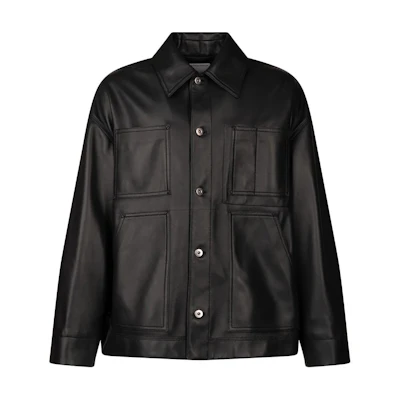 Bottega Veneta Black Single-Breasted Collared Slim-Fit Jacket 791336V3WT01312