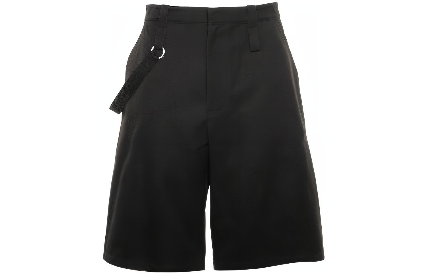 Bottega Veneta Black Solid Mid-Rise Straight Casual Shorts 725846V0XK01000