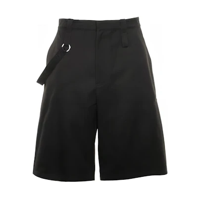 Bottega Veneta Black Solid Mid-Rise Straight Casual Shorts 725846V0XK01000
