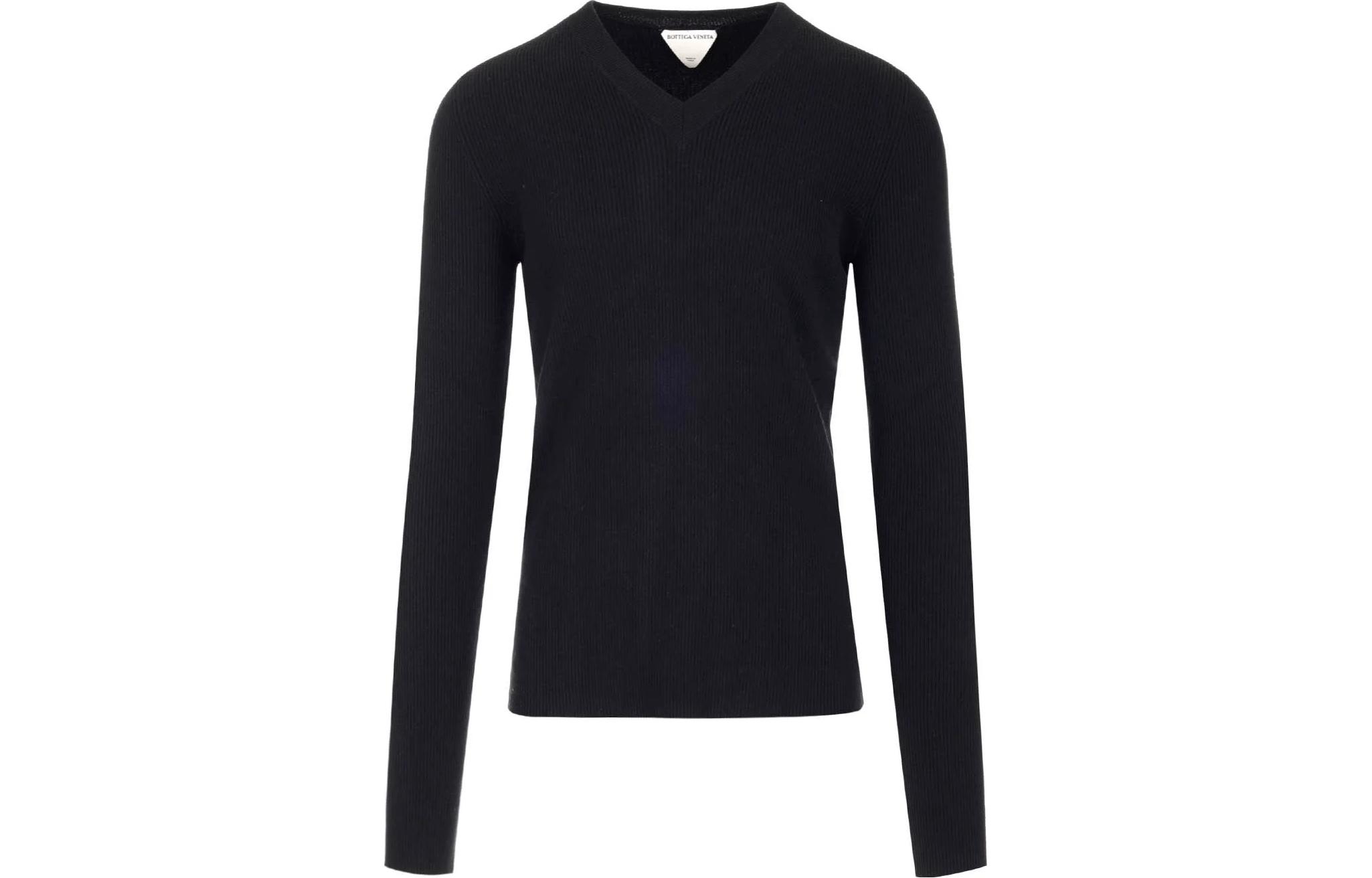 Bottega Veneta Black V-Neck Pullover Sweater 680126V1FV01000