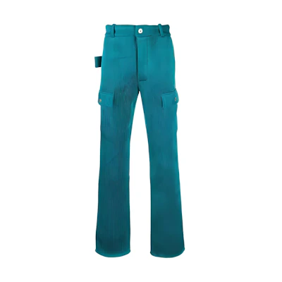Bottega Veneta Blue Corduroy Workwear Straight Casual Pants for Men 681892V1HM04467
