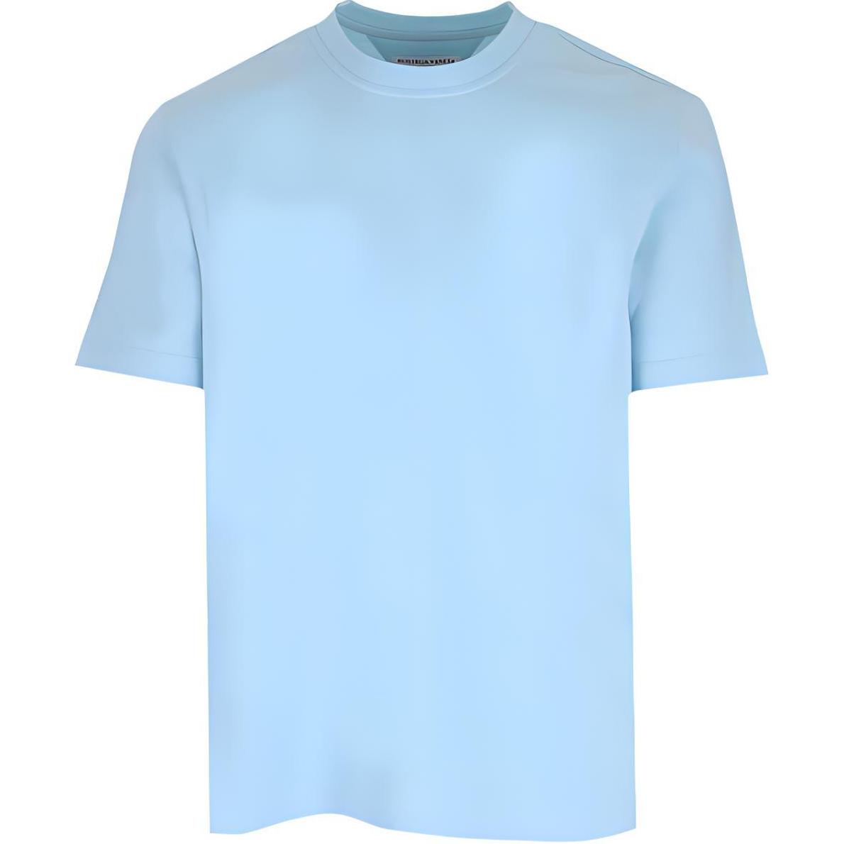 Bottega Veneta Blue Solid Casual Crewneck T-Shirt 649055VF1U08955