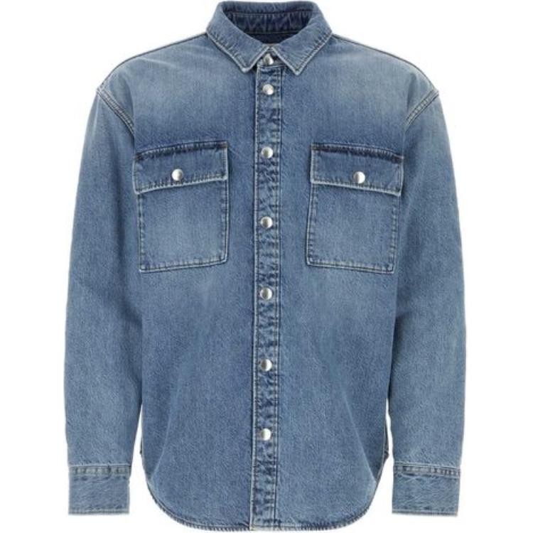 Bottega Veneta Blue Solid Collar Button-Up Shirt SS23 754704V34A04715