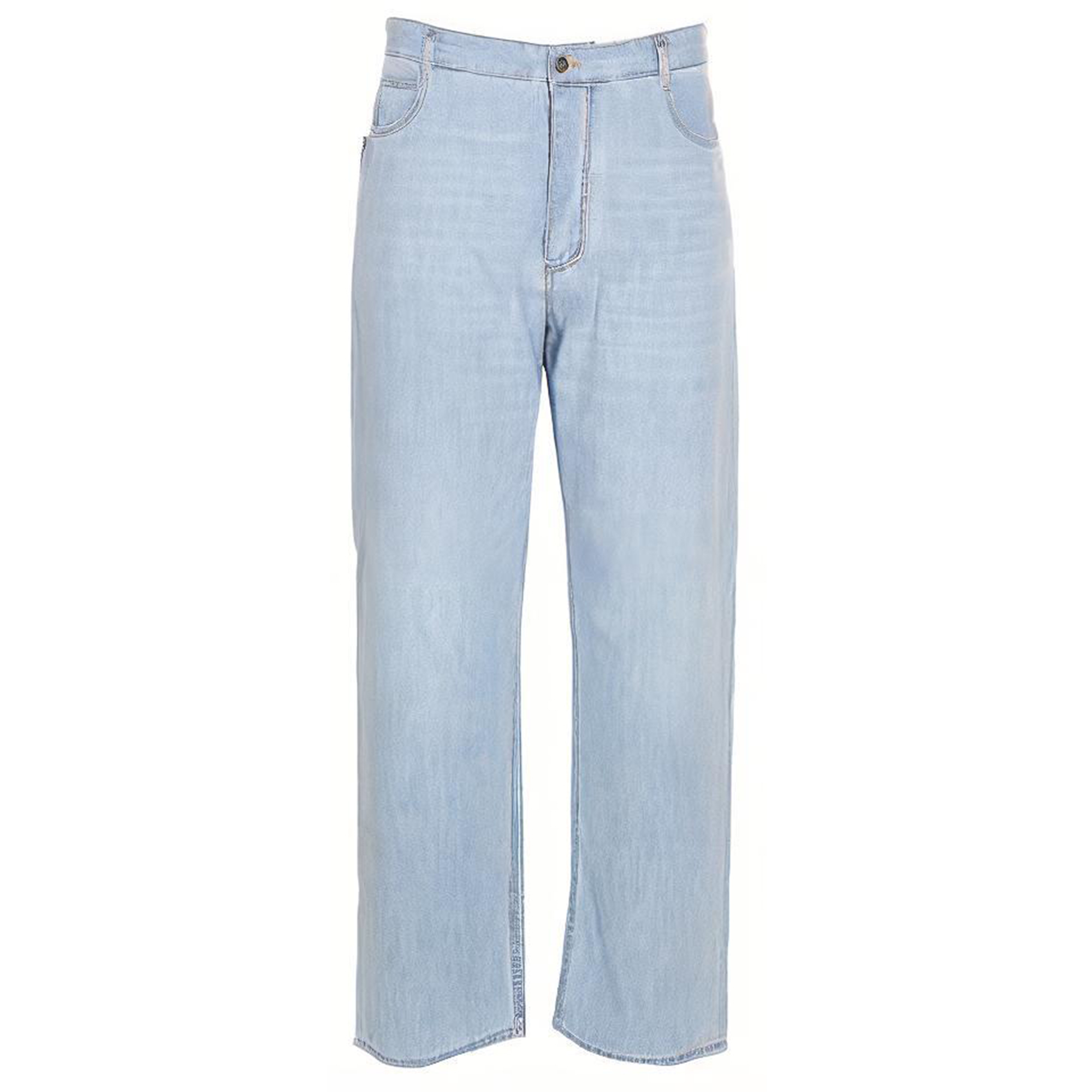 Bottega Veneta Blue Straight-Leg Buttoned Denim Jeans 740397V3N604946