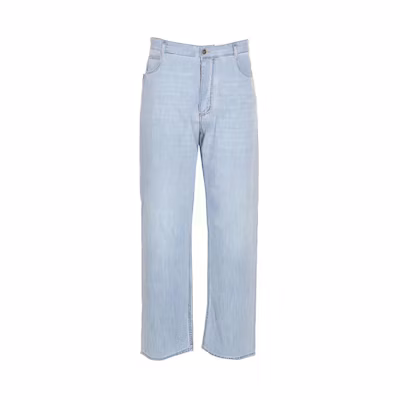 Bottega Veneta Blue Straight-Leg Buttoned Denim Jeans 740397V3N604946