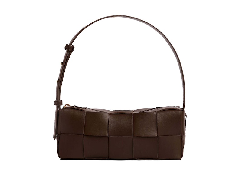 Bottega Veneta Brick Cassette Shoulder Bag Small Light Brown